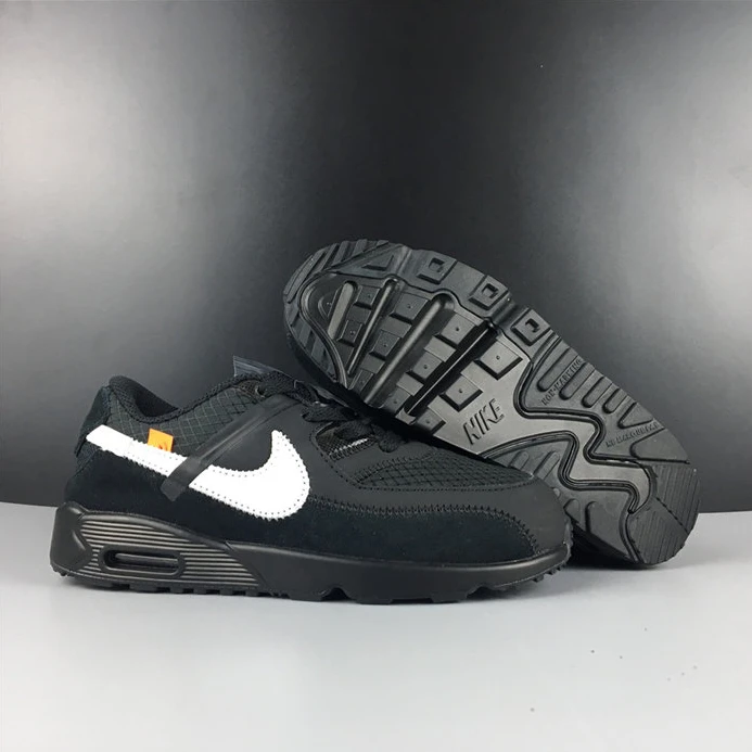 Trendy Nike Air Max 90 OFF-WHITE Black White BV0852-001 2320