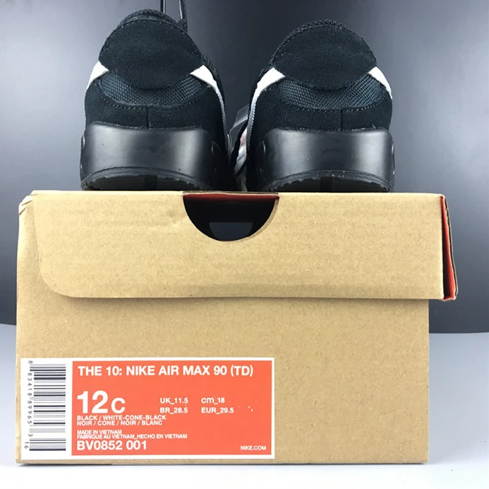 Trendy Nike Air Max 90 OFF-WHITE Black White BV0852-001 2320
