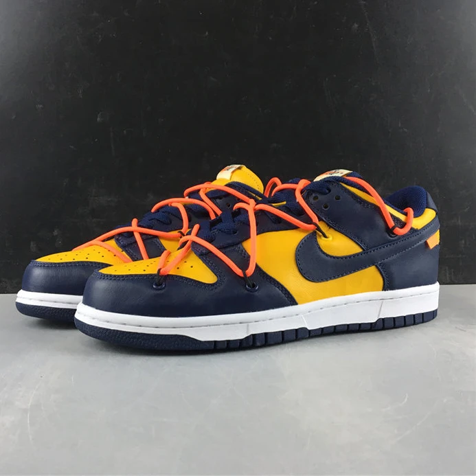 Trendy Nike Dunk Low Off-White University Gold Midnight Navy CT0856-700 2188