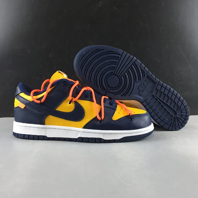 Trendy Nike Dunk Low Off-White University Gold Midnight Navy CT0856-700 2188