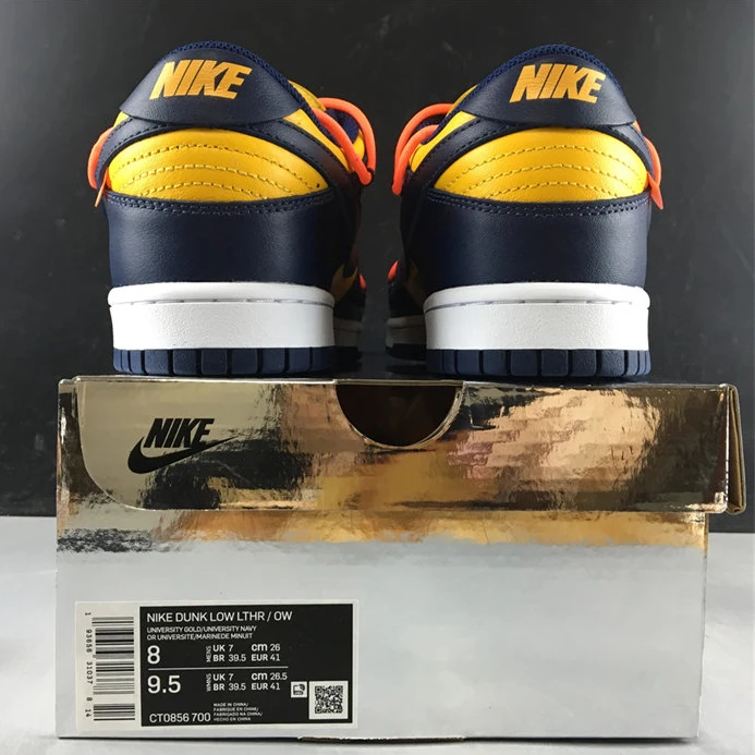 Trendy Nike Dunk Low Off-White University Gold Midnight Navy CT0856-700 2188