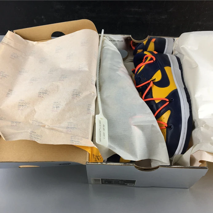 Trendy Nike Dunk Low Off-White University Gold Midnight Navy CT0856-700 2188
