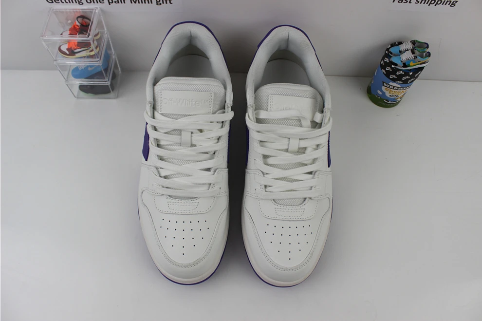 Trendy OFF-WHITE Out Of Office For Walking White Purple 2311