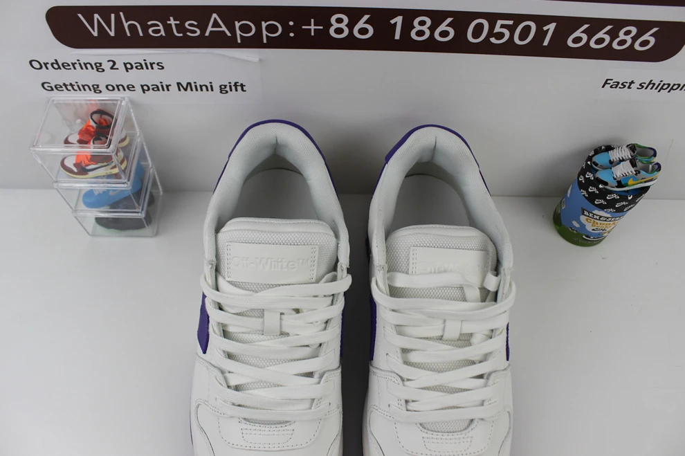 Trendy OFF-WHITE Out Of Office For Walking White Purple 2311