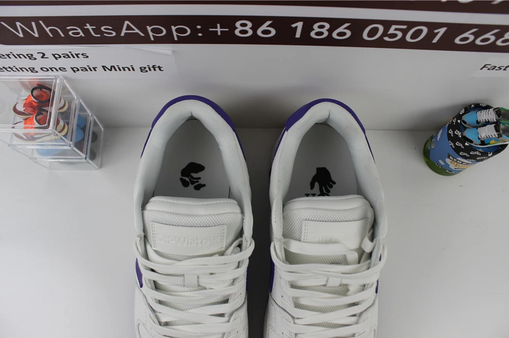 Trendy OFF-WHITE Out Of Office For Walking White Purple 2311