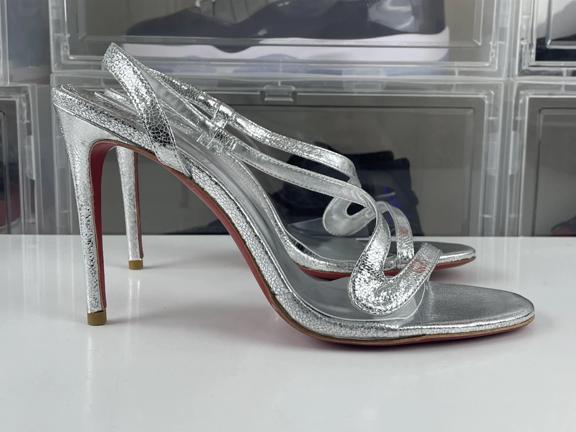 UrbanStyle 1635 christian louboutin CL Silver high heel with red bottom 3542