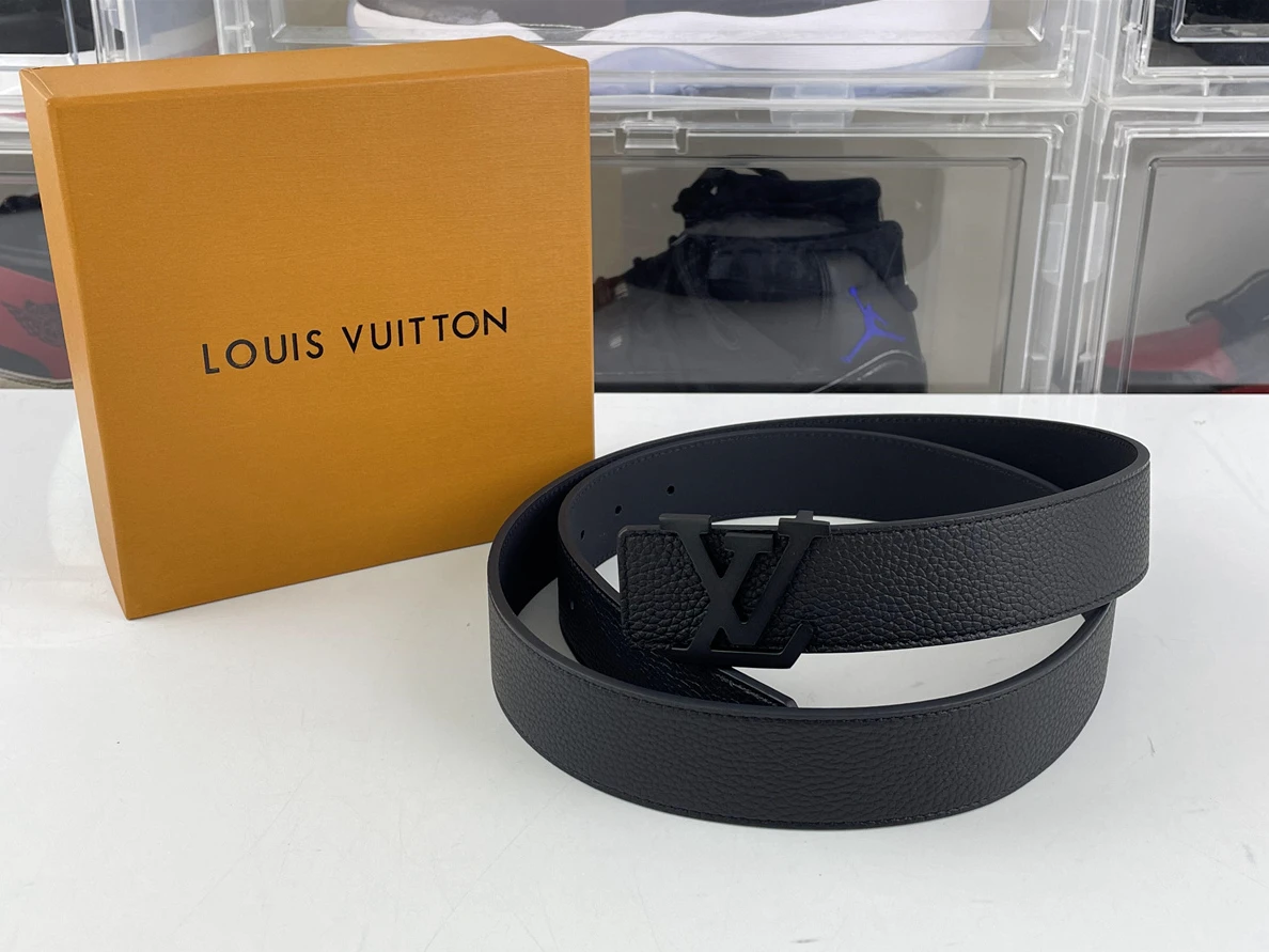 UrbanStyle LV Full Black Belt Lichi Leather (90-125cm) 4