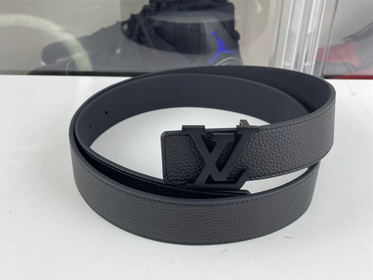 UrbanStyle LV Full Black Belt Lichi Leather (90-125cm) 4