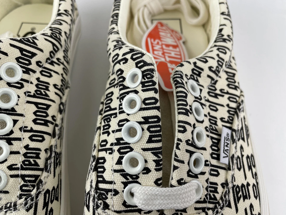 Vans Fear of God White with Black words EasyMatch 3561