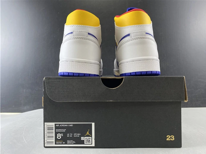 WellDesigned 2148 Jordan1 Mid Royal Blue Laser Orange 554724- 549