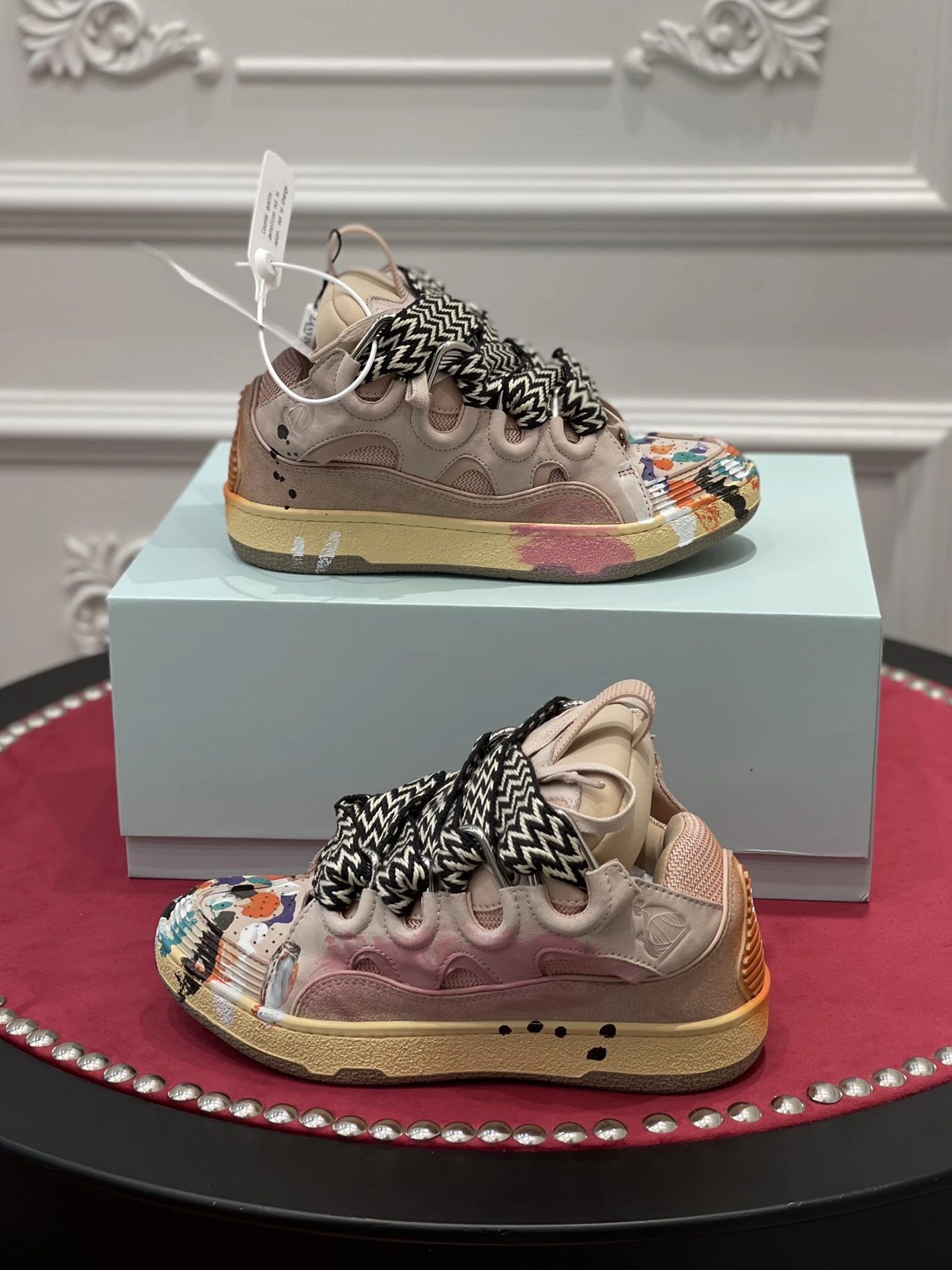 WellDesigned 4425 Lanvin Leather CurbGallery Dept. Pale Pink Multi FM-SKRK11-DRGD-P22B5S 1488