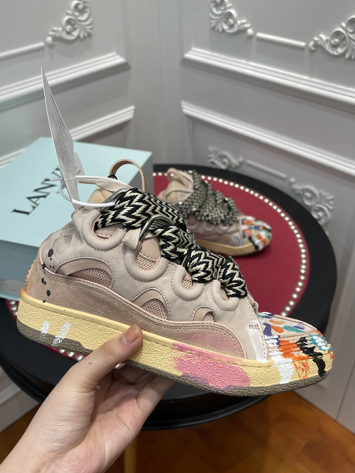 WellDesigned 4425 Lanvin Leather CurbGallery Dept. Pale Pink Multi FM-SKRK11-DRGD-P22B5S 1488