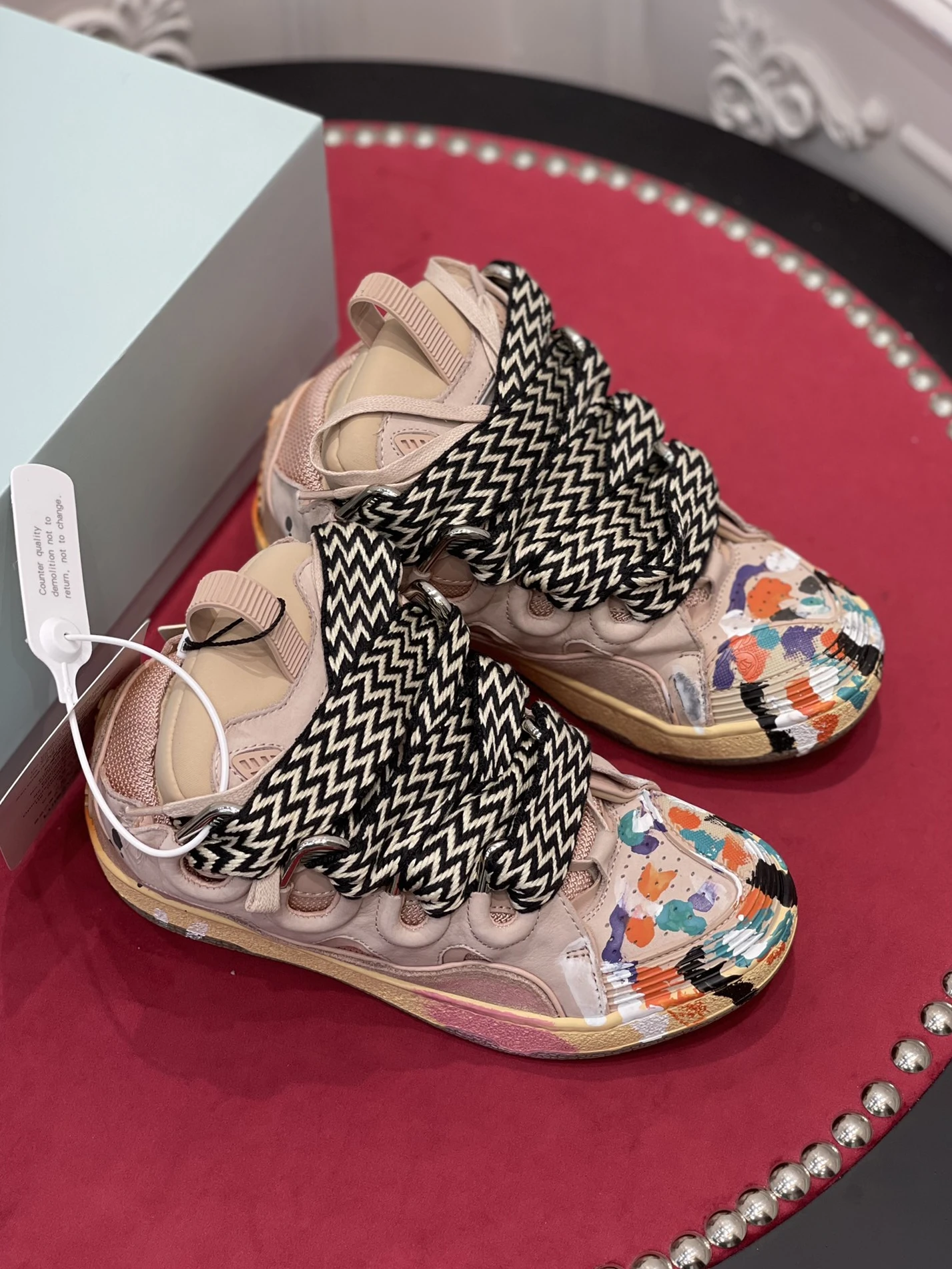 WellDesigned 4425 Lanvin Leather CurbGallery Dept. Pale Pink Multi FM-SKRK11-DRGD-P22B5S 1488