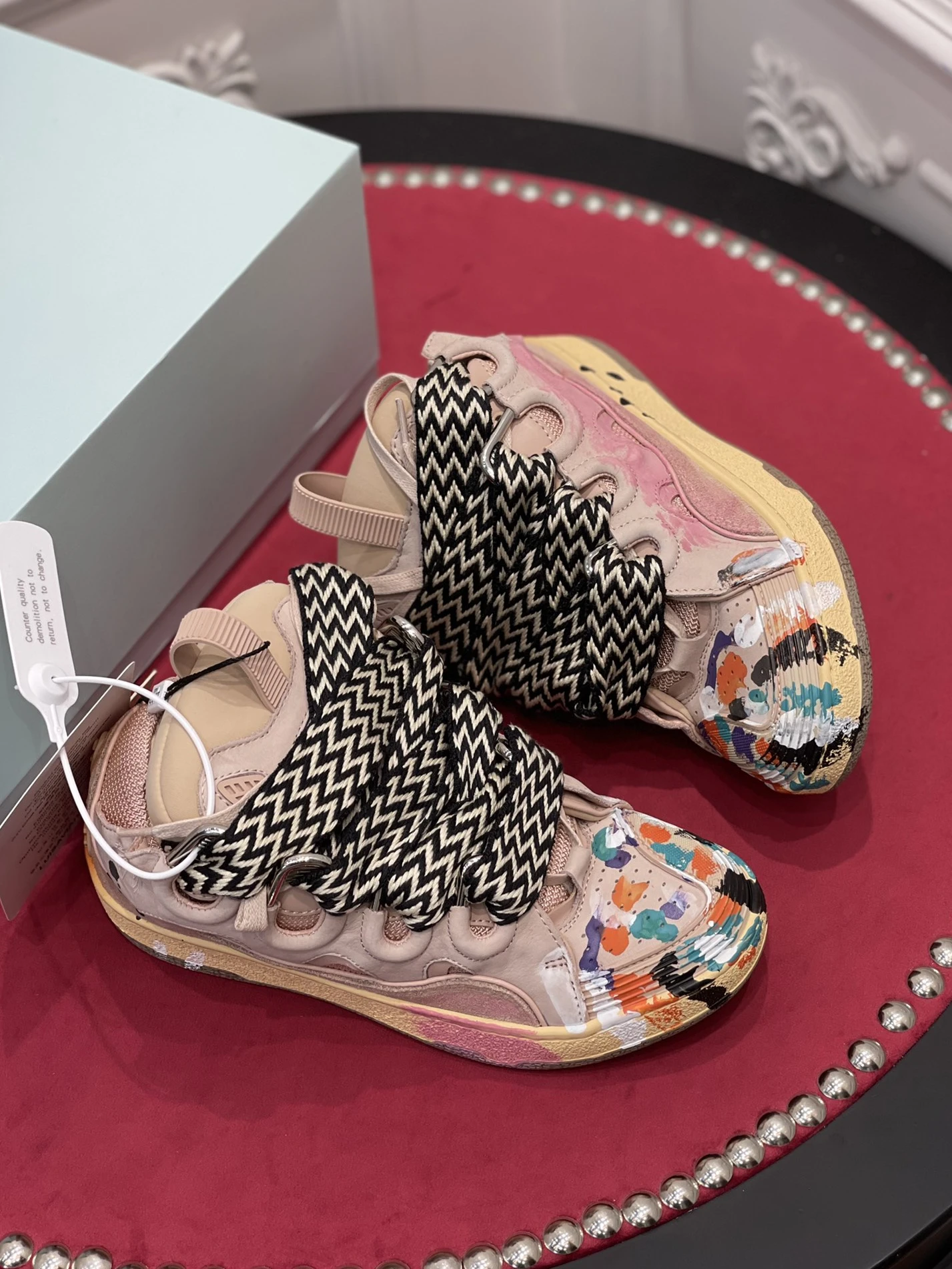 WellDesigned 4425 Lanvin Leather CurbGallery Dept. Pale Pink Multi FM-SKRK11-DRGD-P22B5S 1488