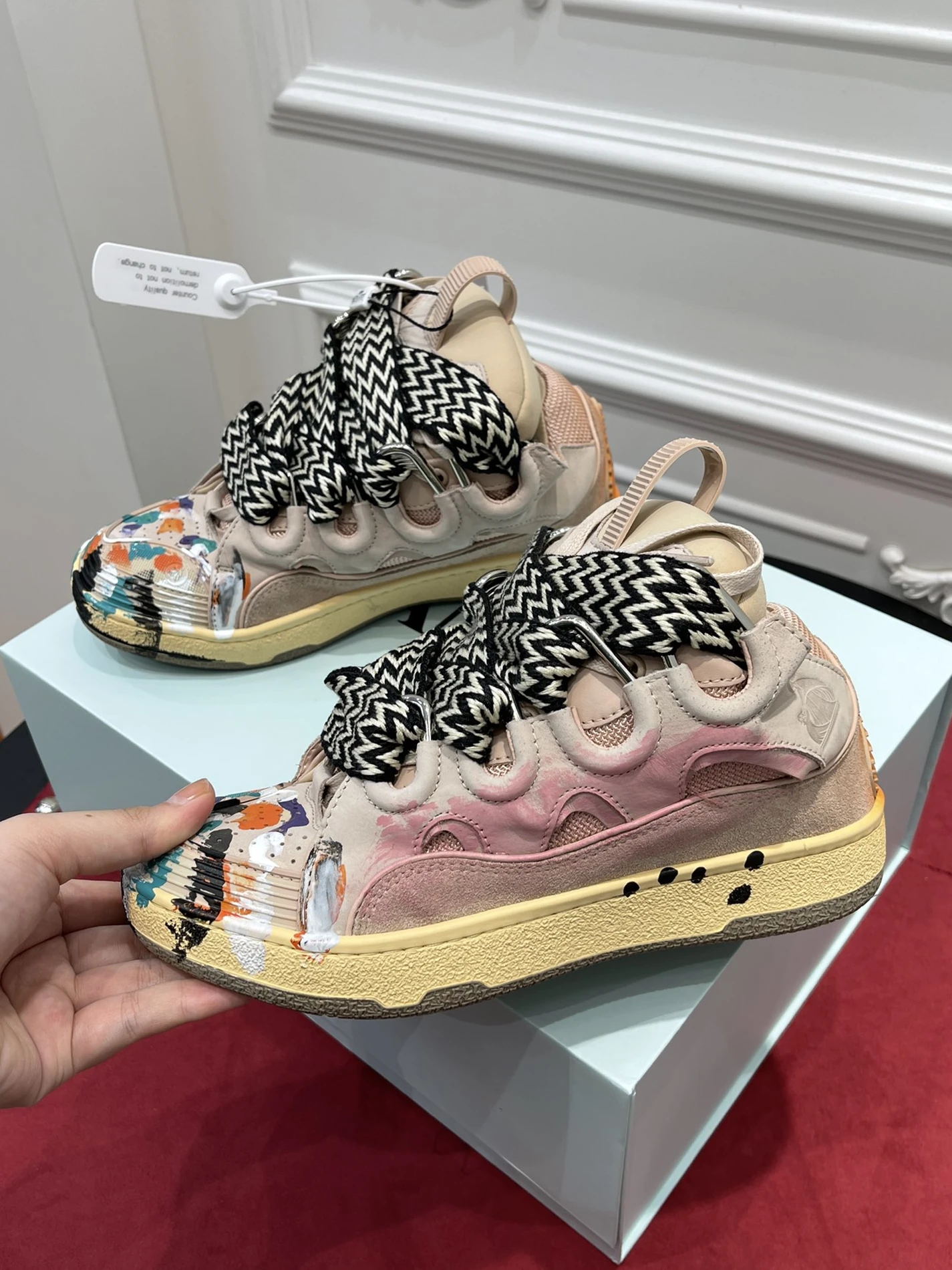 WellDesigned 4425 Lanvin Leather CurbGallery Dept. Pale Pink Multi FM-SKRK11-DRGD-P22B5S 1488
