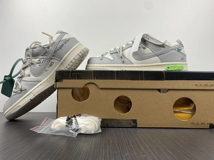 WellDesigned 7577 Nike Dunk Low Off-White Lot 42 DM1602- 1909