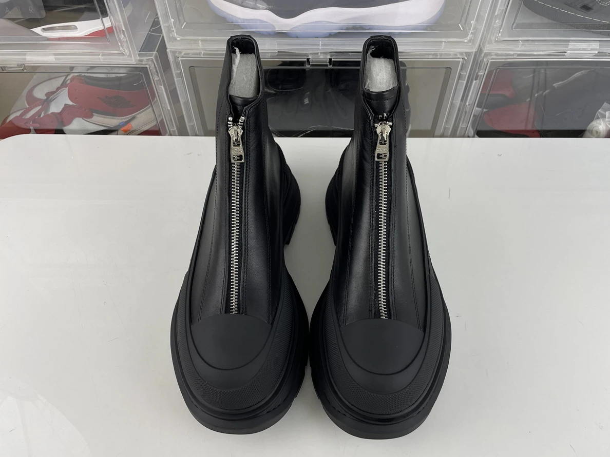 WellDesigned 8250 Alexander McQueen Black Boost with Silver words on heel 1310