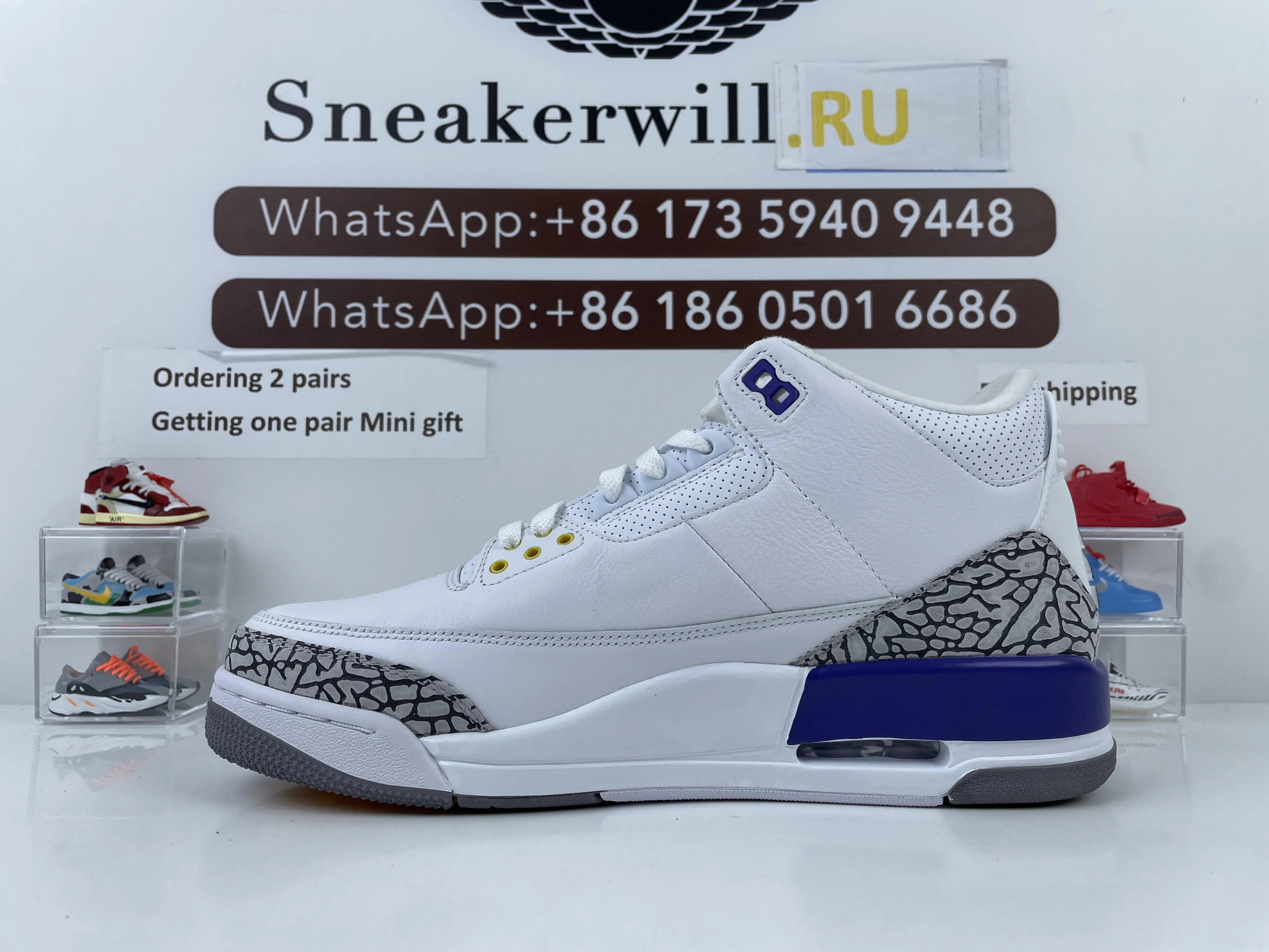 WellDesigned GOAT Air Jordan 3 Retro OG White Purple 712