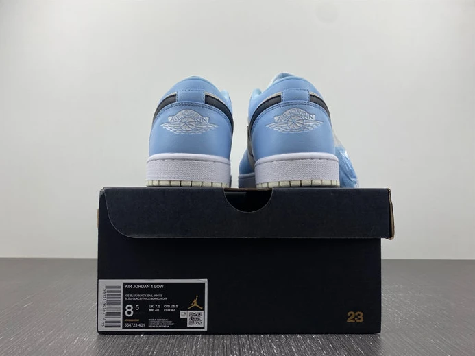 WellDesigned Jordan 1 Low Ice Blue Black 554723-401 634