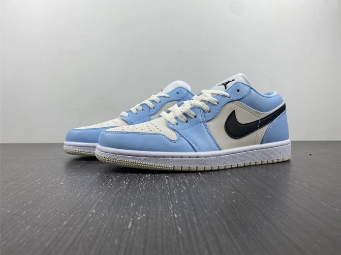WellDesigned Jordan 1 Low Ice Blue Black 554723-401 634