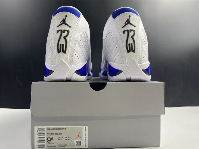 WellDesigned Jordan 14 Retro White Hyper Royal 487471-104 1188