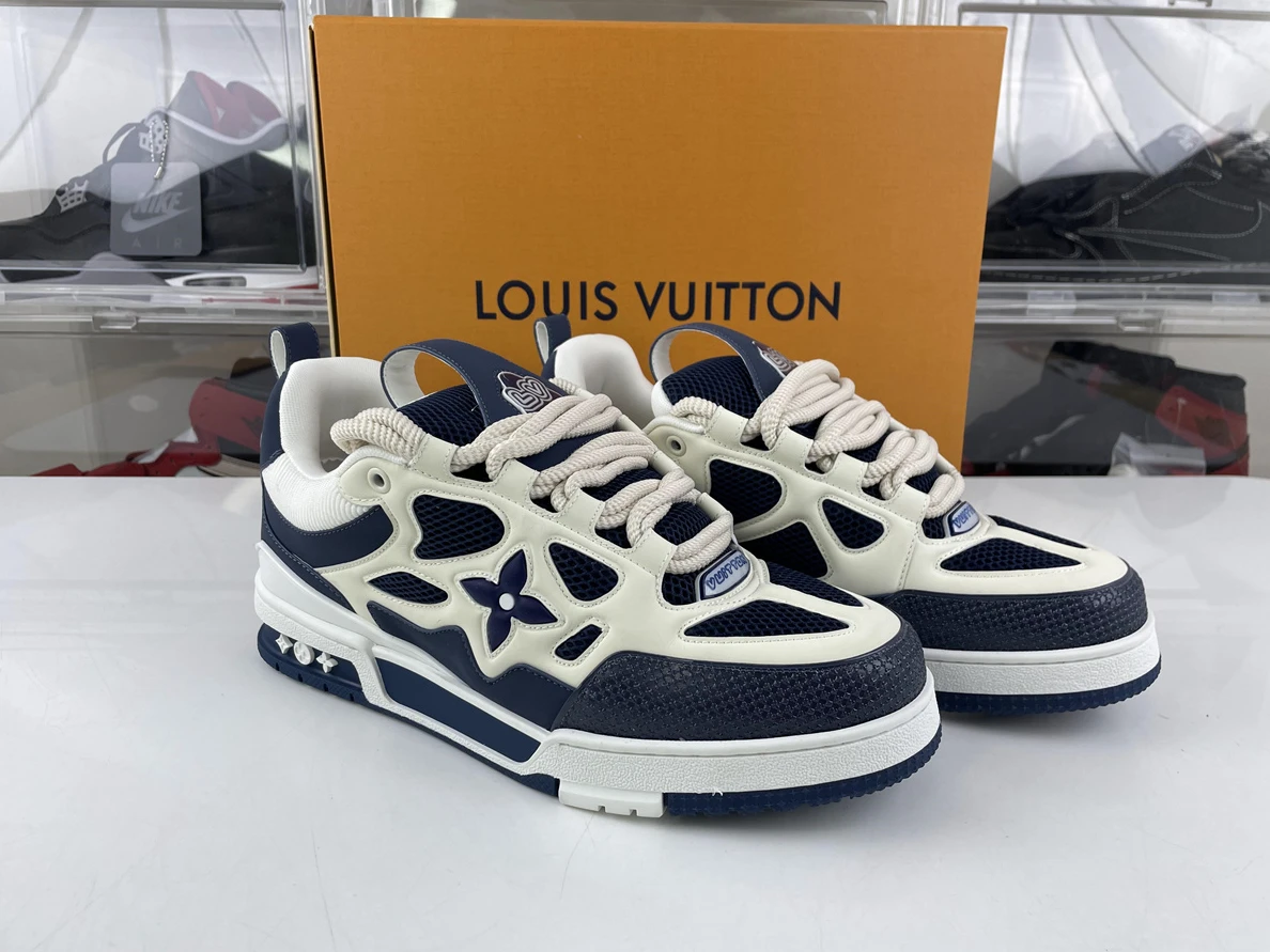 WellDesigned Louis Vuitton LV trainer Dark Blue Four Leaf Clover 197