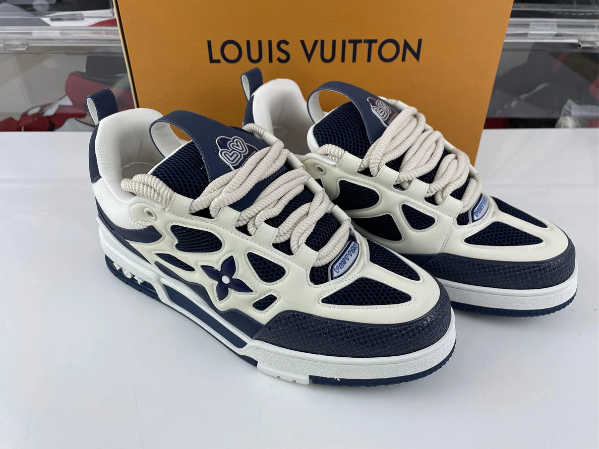 WellDesigned Louis Vuitton LV trainer Dark Blue Four Leaf Clover 197