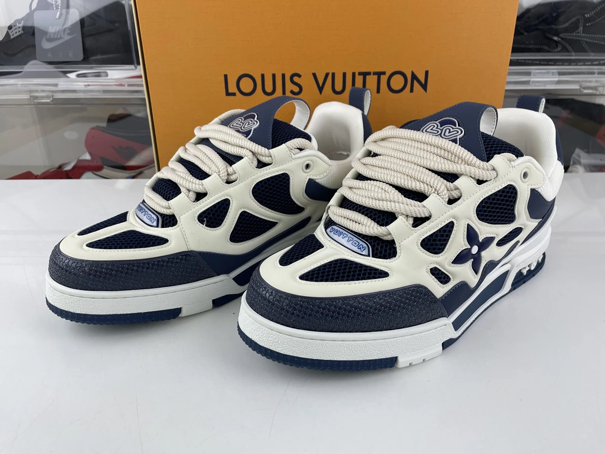 WellDesigned Louis Vuitton LV trainer Dark Blue Four Leaf Clover 197