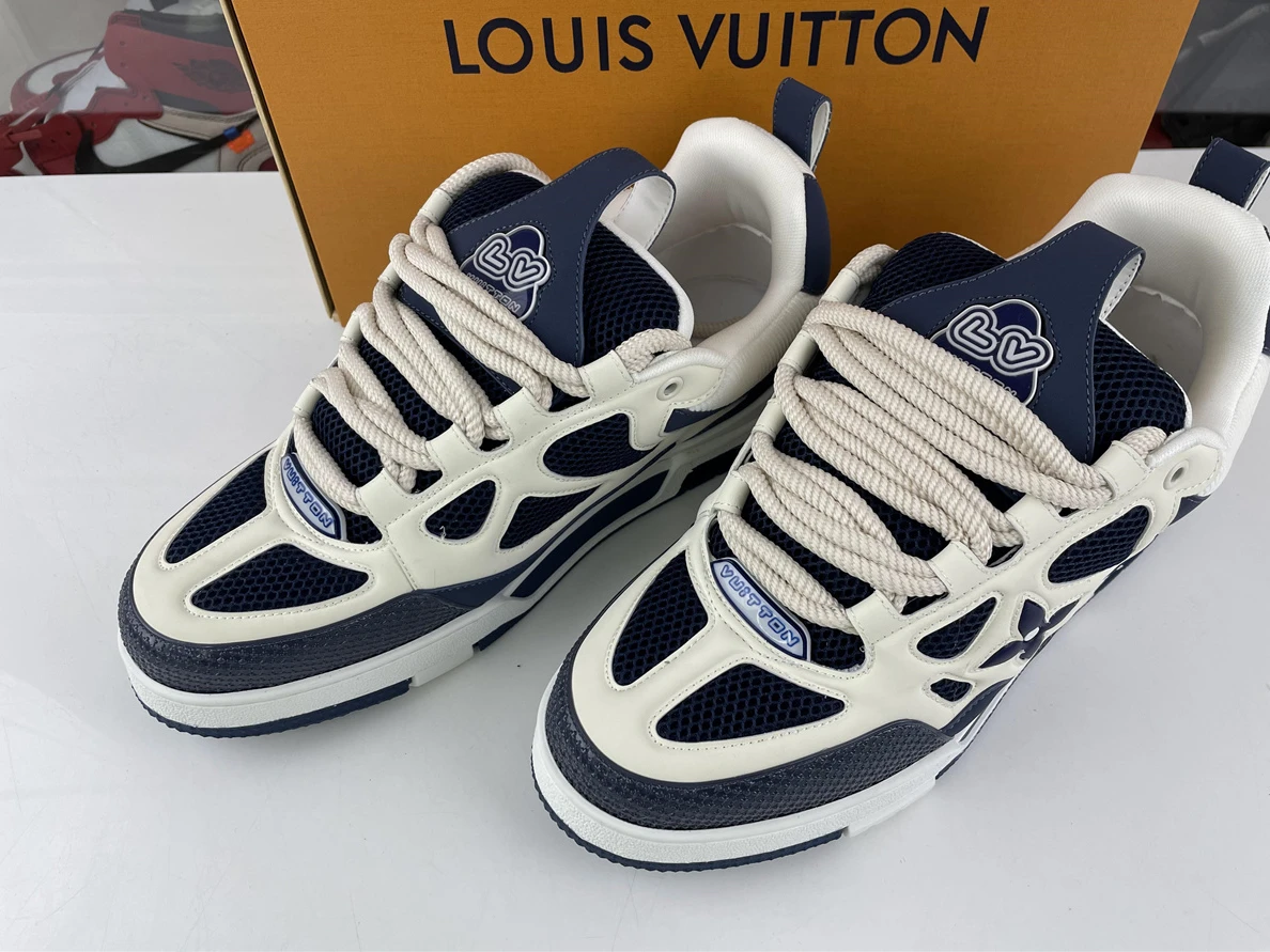 WellDesigned Louis Vuitton LV trainer Dark Blue Four Leaf Clover 197