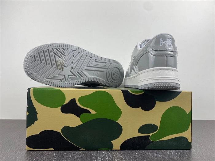 Affordable Affordable Packable A Bathing Ape Bape Sta Patent Leather White Grey 1I70-191- 5319