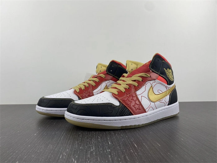 MaikeSneakers Jordan 1 Mid XQ White Black Sport Red DV0576- Refined 3694