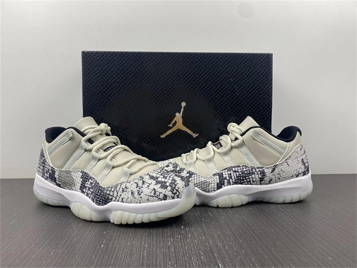 Repladies Practical Jordan 11 Retro Low Snake Light Bone CD6846- 4107