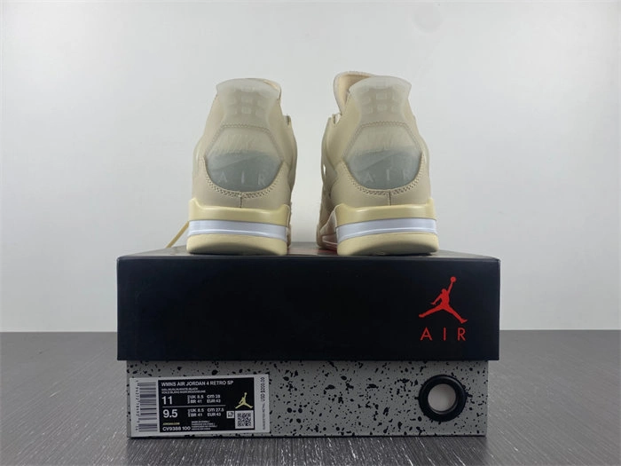 MaikeSneakers HighQuality Jordan 4 Retro Off-White Sail  CV9388- 3858