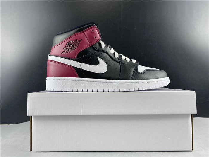 HYPE Contemporary Jordan1 Mid Black Noble Red BQ6472- 3734