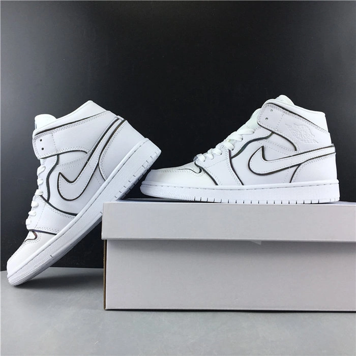 Affordable Hot Jordan1 Mid Iridescent Reflective White CK6587- QuickDry 3763