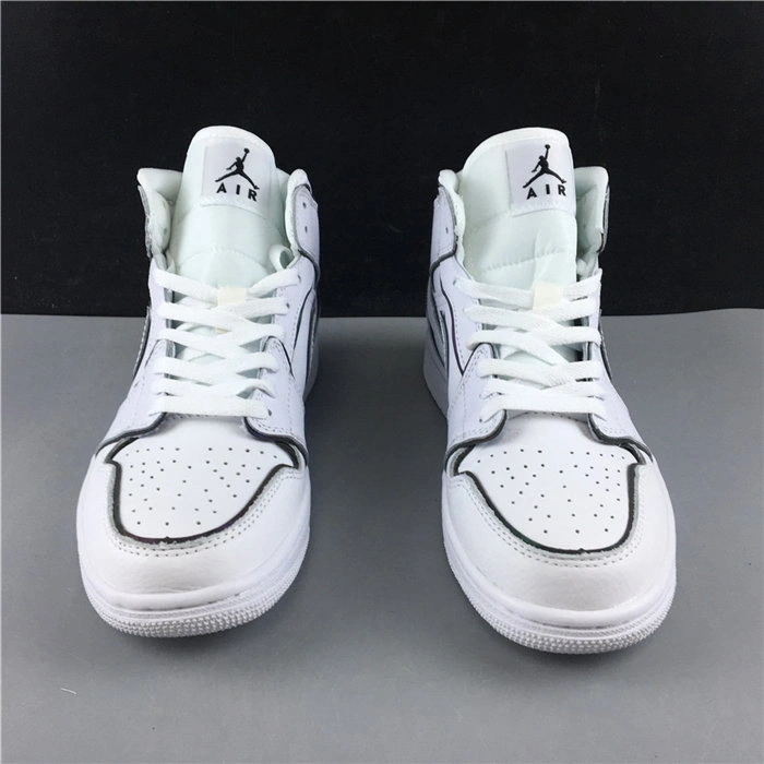Affordable Hot Jordan1 Mid Iridescent Reflective White CK6587- QuickDry 3763