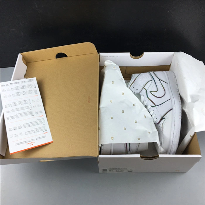 Affordable Hot Jordan1 Mid Iridescent Reflective White CK6587- QuickDry 3763