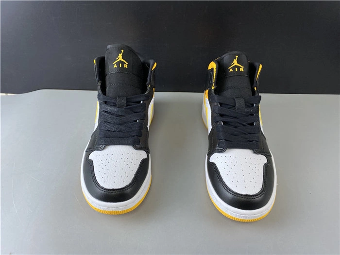Affordable Palace Jordan1 Mid white black yellow CV5276- Durable 3758