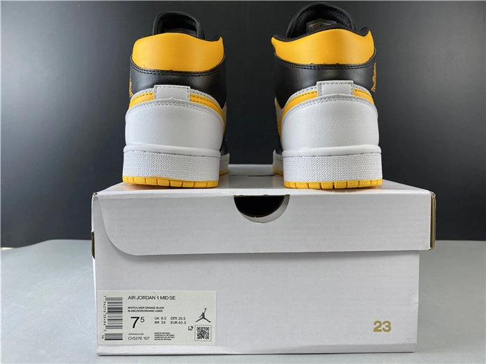 Affordable Palace Jordan1 Mid white black yellow CV5276- Durable 3758