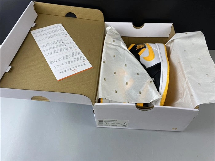 Affordable Palace Jordan1 Mid white black yellow CV5276- Durable 3758