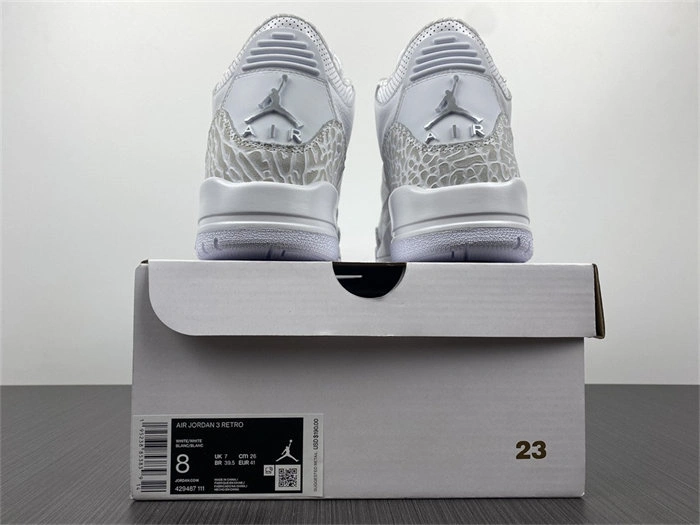 Affordable Affordable ComfortFit Jordan3 Pure White 429487- 3846