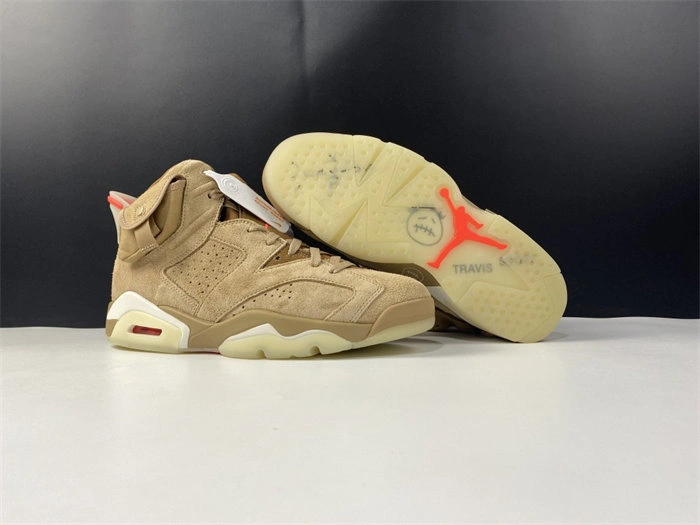 One Kick Casual Jordan6 Travis Scott British Khaki DH0690- 4041