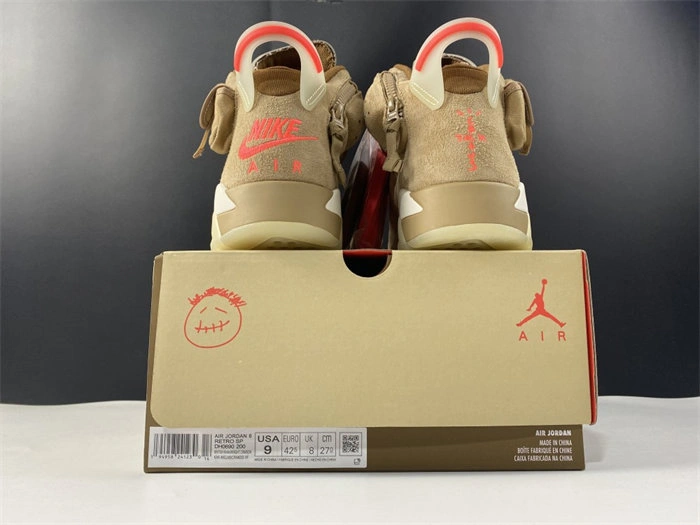 One Kick Casual Jordan6 Travis Scott British Khaki DH0690- 4041