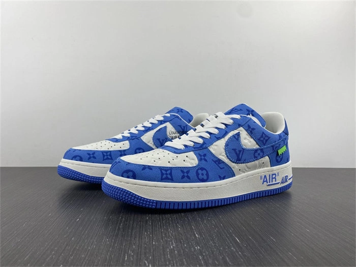 Hot LV Nike Air Force 1 Low By Virgil Abloh White Royal Effortless 5147