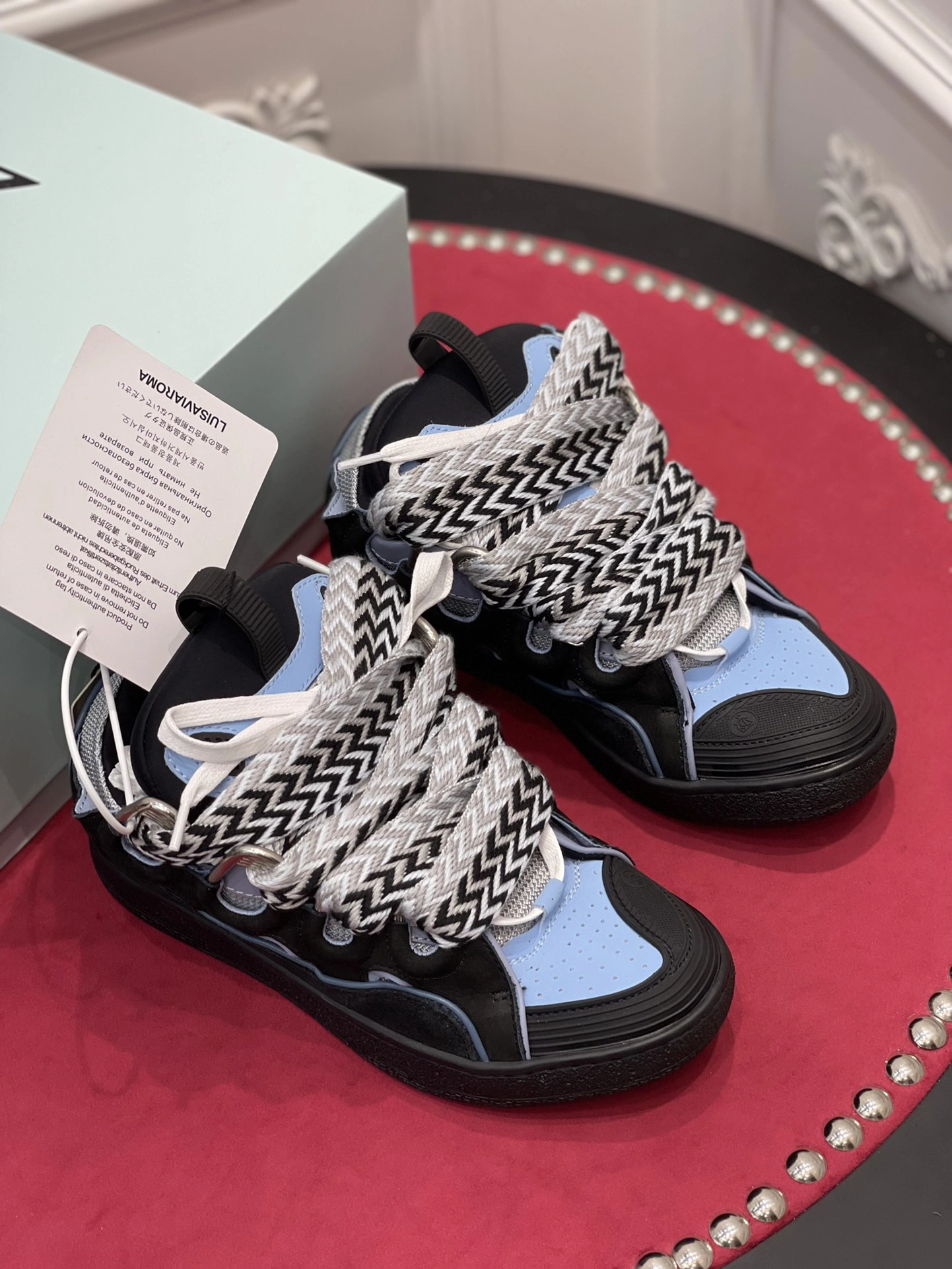HYPE Timeless Lanvon Leather Curb Black Light Blue FM-SKRK11-DWSL-P 841