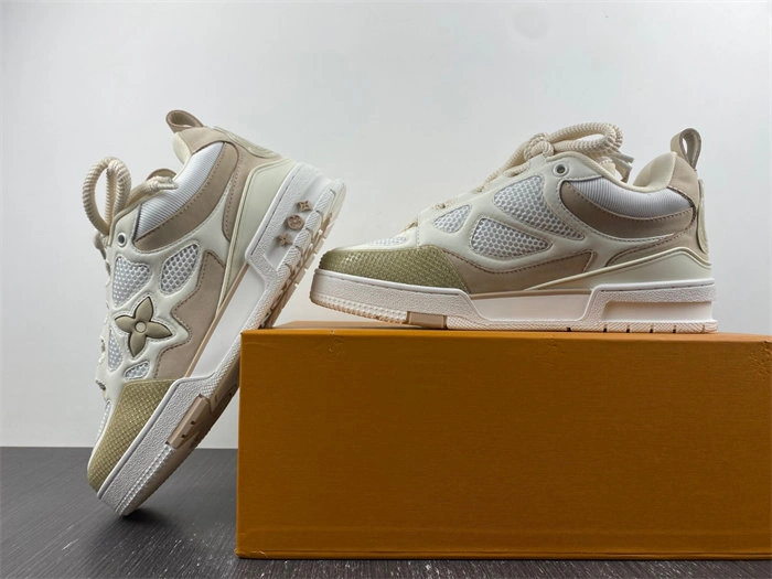 Rep Flexible Luis Vitton LV Skate Sneaker Beige White 1AARQH 1708