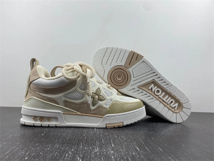 Rep Flexible Luis Vitton LV Skate Sneaker Beige White 1AARQH 1708