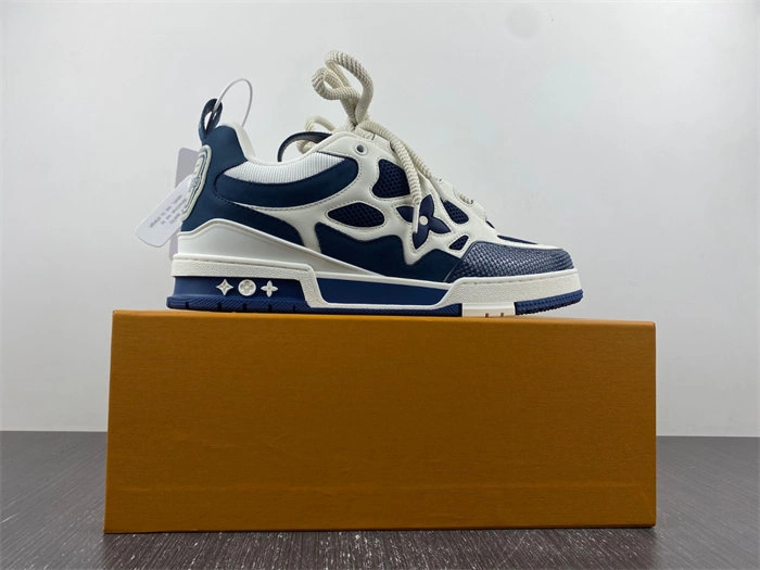 Cheap Husky Luis Vitton LV Skate Sneaker Marine White 1AARRL FastDry 2139