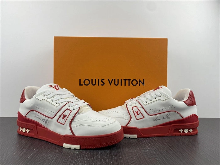 MAX Luis Vitton Trainer White Red Signature 1AAGZO TimelessDesign 1705