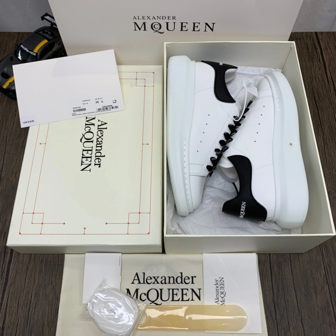 Cheap MAX EyeCatching McQuen White Black Laces 621056WHXMT 2498